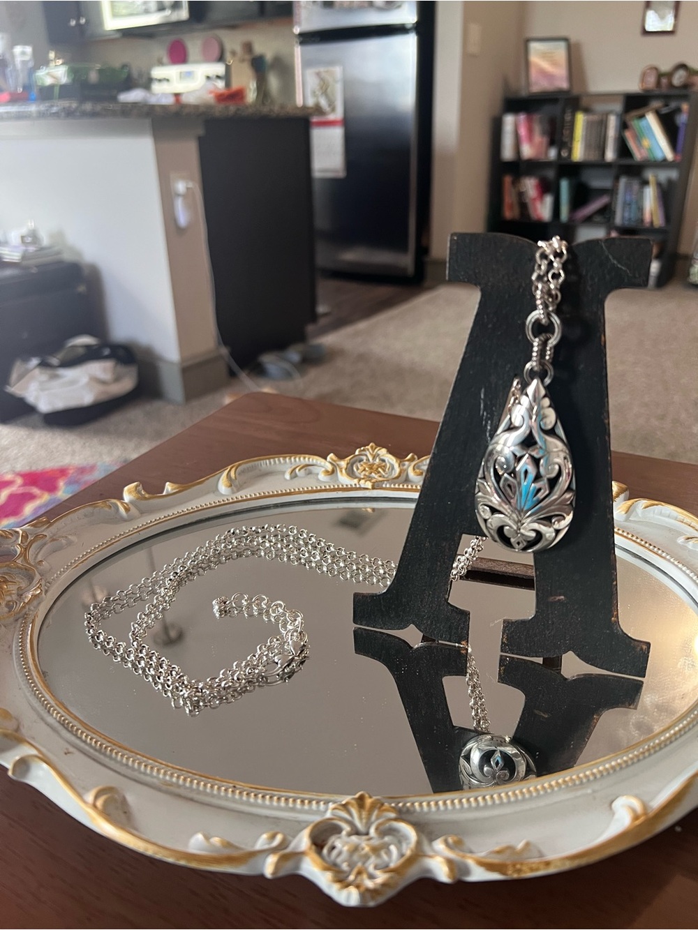 Brighton Silver Filigree Teardrop Necklace